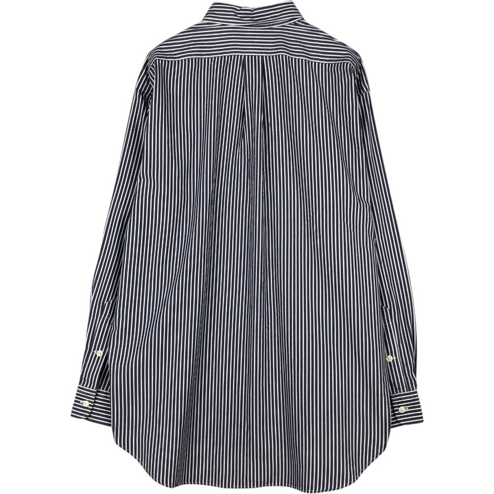 Ralph Lauren BLAKE long sleeve button-down striped shirt, men's size L cotton navy blue type Vintage Second Hand