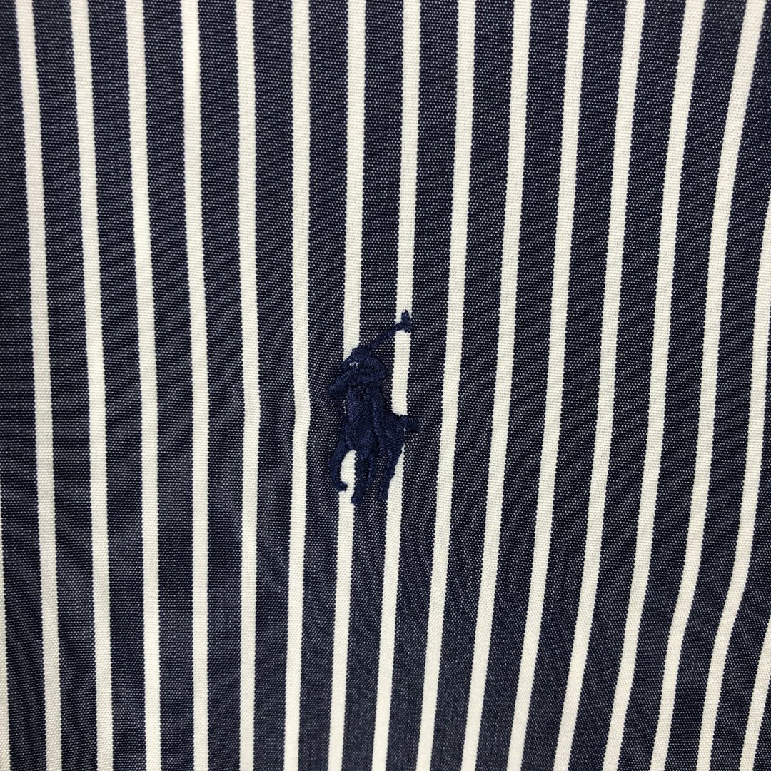 Ralph Lauren BLAKE long sleeve button-down striped shirt, men's size L cotton navy blue type Vintage Second Hand