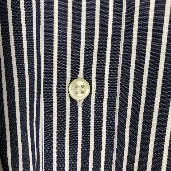 Ralph Lauren BLAKE long sleeve button-down striped shirt, men's size L cotton navy blue type Vintage Second Hand
