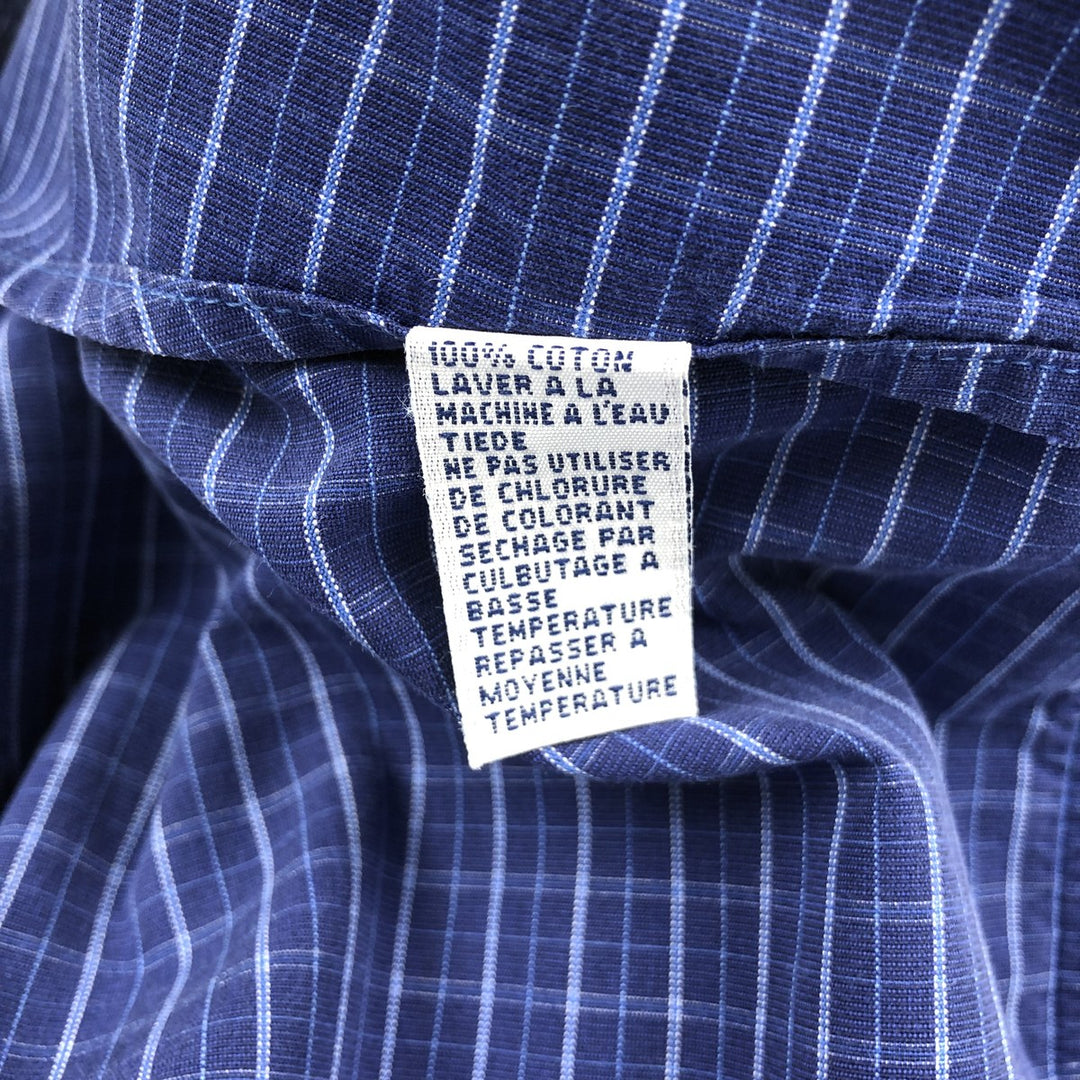 Ralph Lauren POLO by Ralph Lauren long-sleeved button-down check shirt, made in Canada, men's size L cotton blue type Vintage Second Hand