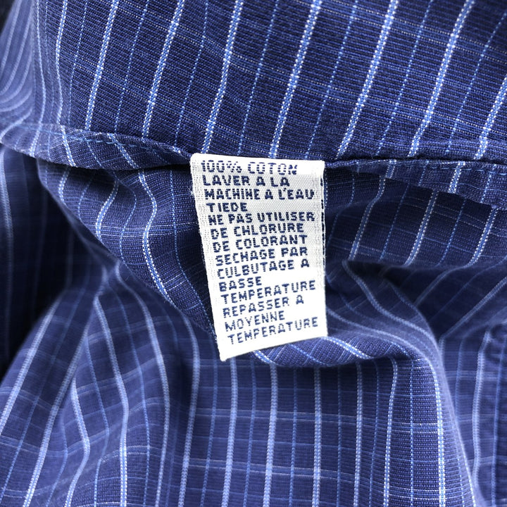 Ralph Lauren POLO by Ralph Lauren long-sleeved button-down check shirt, made in Canada, men's size L cotton blue type Vintage Second Hand