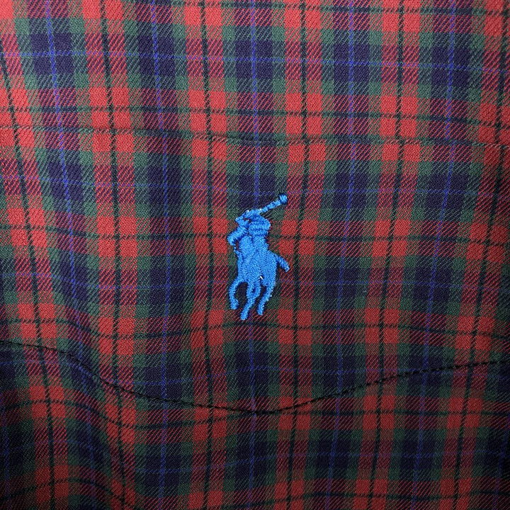 Ralph Lauren POLO by Ralph Lauren LOWELL SPORT Long-Sleeve Check Shirt, Men's Size L (approx.) cotton red type Vintage Second Hand