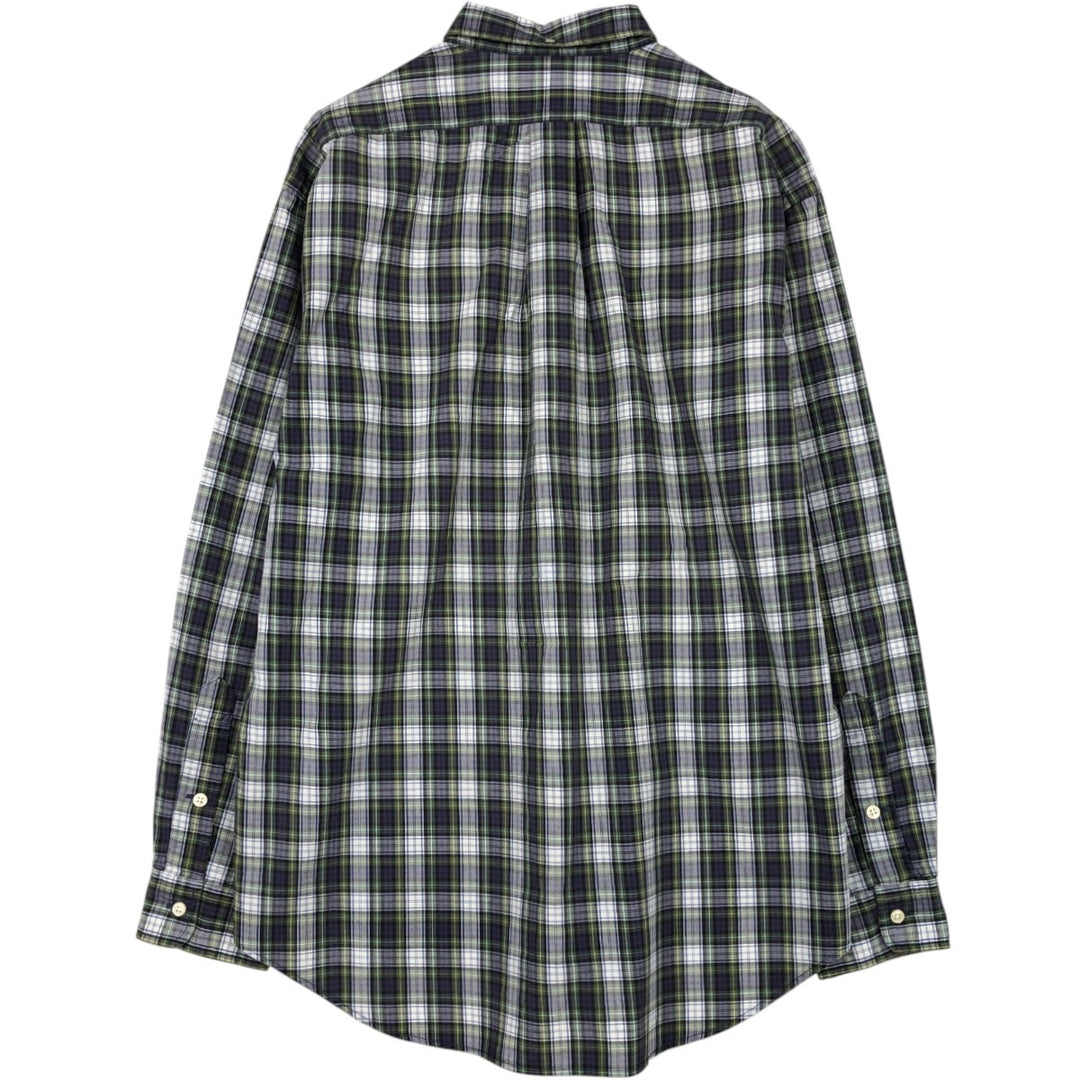 Ralph Lauren BARTLETT Long-Sleeve Button-Down Check Shirt, Men's Size L (approx.) cotton green type Vintage Second Hand