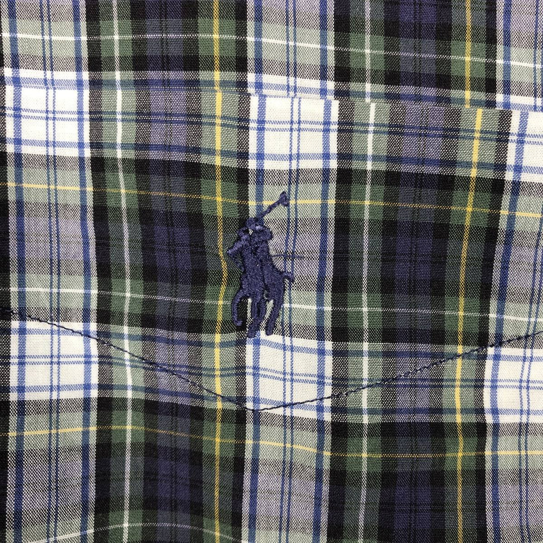 Ralph Lauren BARTLETT Long-Sleeve Button-Down Check Shirt, Men's Size L (approx.) cotton green type Vintage Second Hand