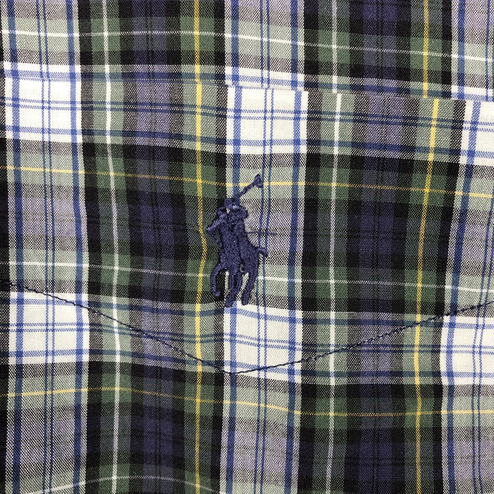 Ralph Lauren BARTLETT Long-Sleeve Button-Down Check Shirt, Men's Size L (approx.) cotton green type Vintage Second Hand