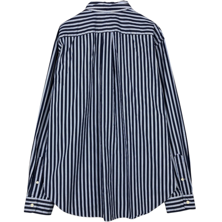 Ralph Lauren Classic Fit Long Sleeve Button Down Striped Shirt Men's XL cotton navy blue type Vintage Second Hand
