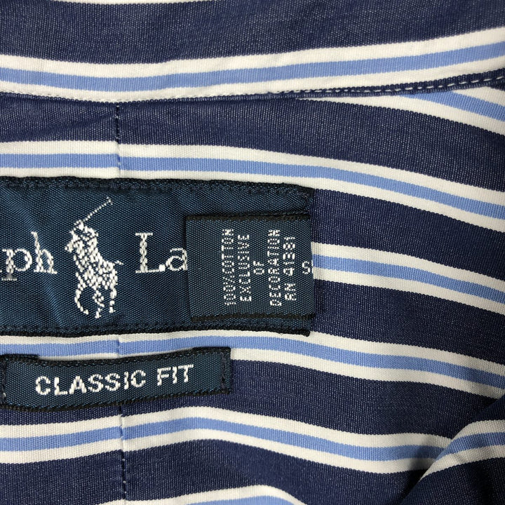 Ralph Lauren Classic Fit Long Sleeve Button Down Striped Shirt Men's XL cotton navy blue type Vintage Second Hand