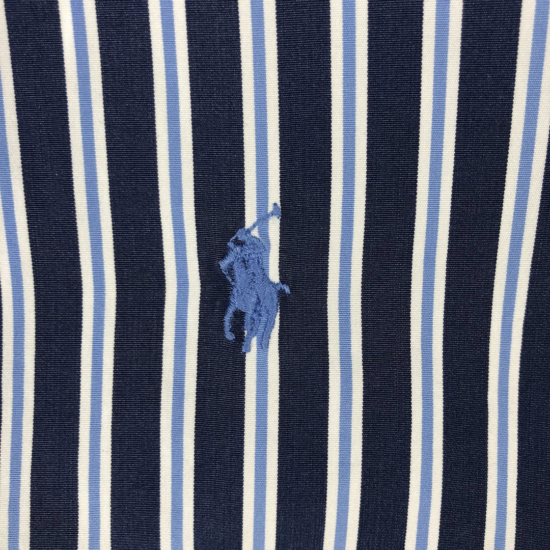 Ralph Lauren Classic Fit Long Sleeve Button Down Striped Shirt Men's XL cotton navy blue type Vintage Second Hand