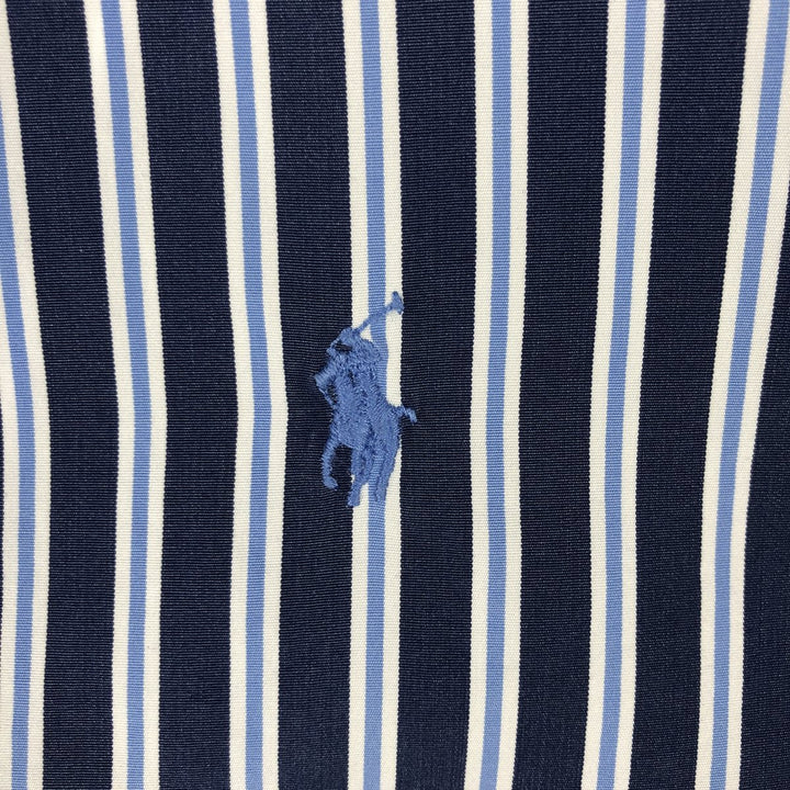 Ralph Lauren Classic Fit Long Sleeve Button Down Striped Shirt Men's XL cotton navy blue type Vintage Second Hand