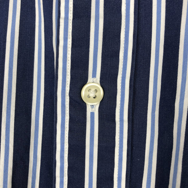 Ralph Lauren Classic Fit Long Sleeve Button Down Striped Shirt Men's XL cotton navy blue type Vintage Second Hand