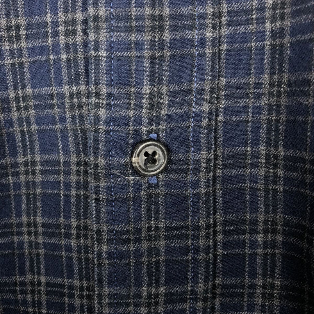Ralph Lauren Classic Fit Long Sleeve Button Down Check Shirt Men's M cotton navy blue type Vintage Second Hand