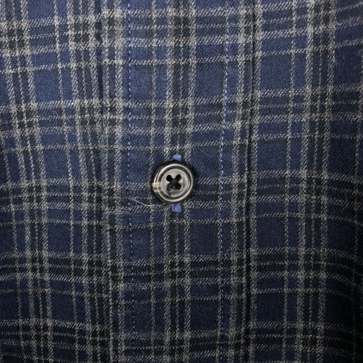 Ralph Lauren Classic Fit Long Sleeve Button Down Check Shirt Men's M cotton navy blue type Vintage Second Hand