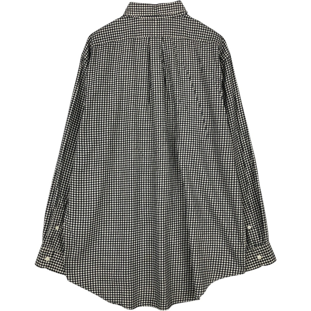 Ralph Lauren Classic Fit Gingham Check Long Sleeve Button Down Check Shirt Men's Size L cotton black type Vintage Second Hand