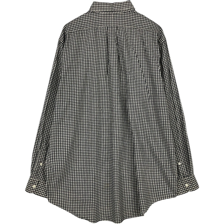 Ralph Lauren Classic Fit Gingham Check Long Sleeve Button Down Check Shirt Men's Size L cotton black type Vintage Second Hand