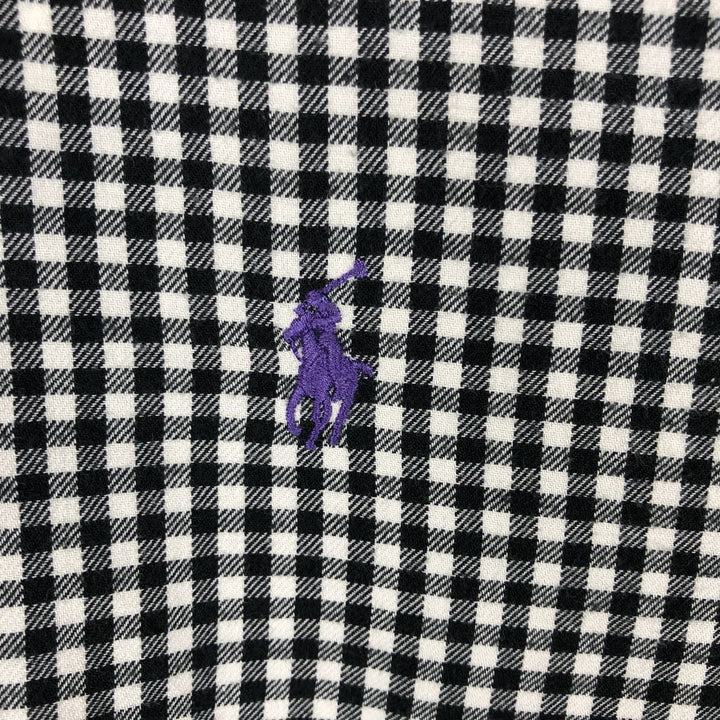 Ralph Lauren Classic Fit Gingham Check Long Sleeve Button Down Check Shirt Men's Size L cotton black type Vintage Second Hand