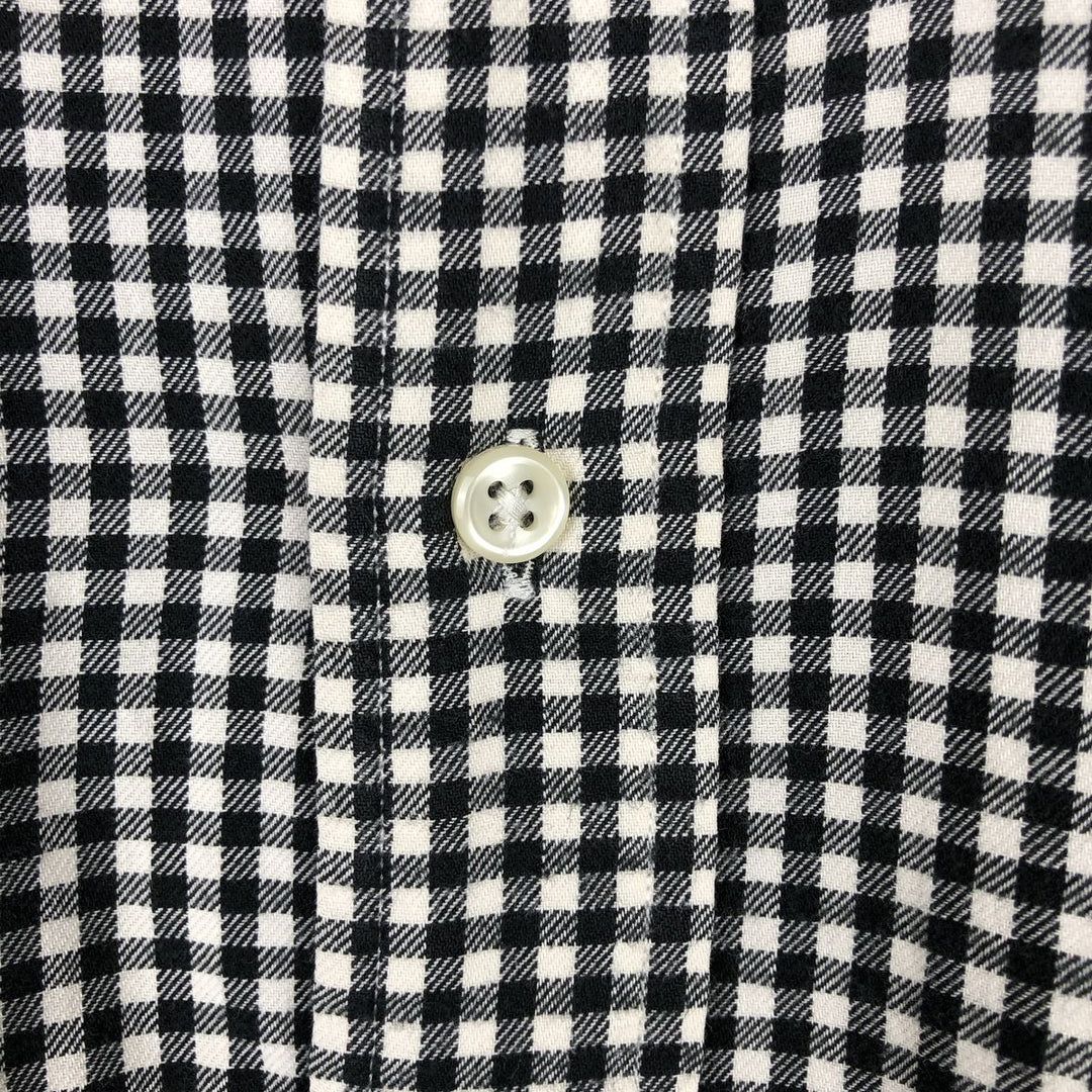 Ralph Lauren Classic Fit Gingham Check Long Sleeve Button Down Check Shirt Men's Size L cotton black type Vintage Second Hand