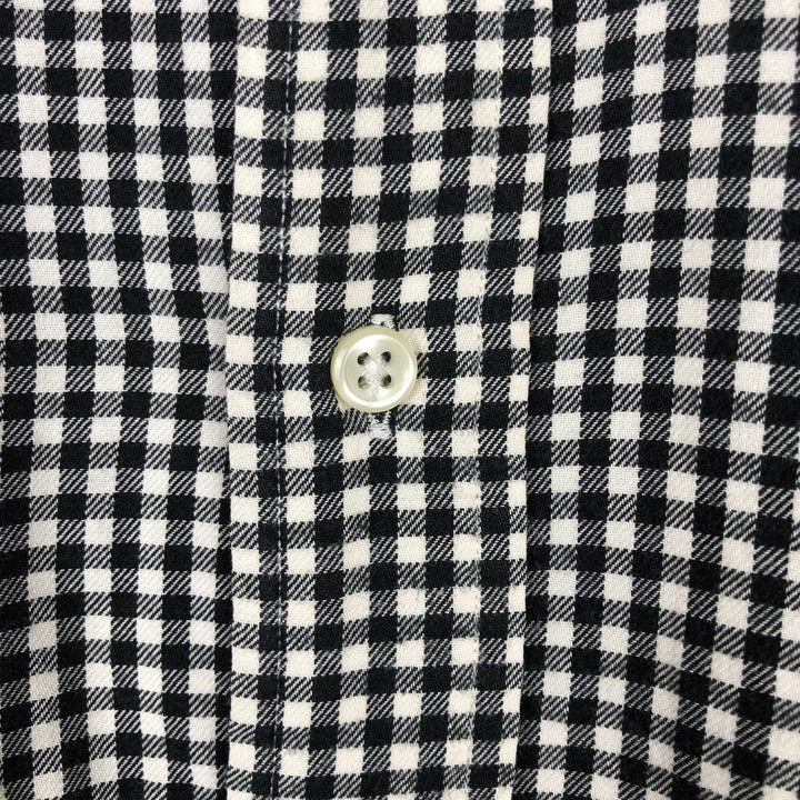 Ralph Lauren Classic Fit Gingham Check Long Sleeve Button Down Check Shirt Men's Size L cotton black type Vintage Second Hand