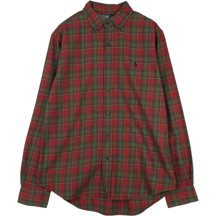 Ralph Lauren CUSTOM FIT long sleeve button down check shirt men's size M cotton red type Vintage Second Hand
