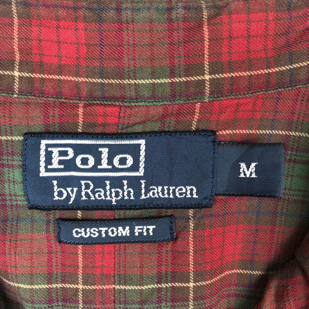 Ralph Lauren CUSTOM FIT long sleeve button down check shirt men's size M cotton red type Vintage Second Hand