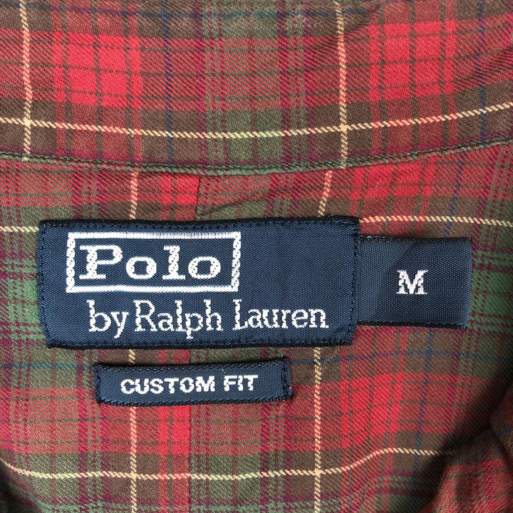 Ralph Lauren CUSTOM FIT long sleeve button down check shirt men's size M cotton red type Vintage Second Hand