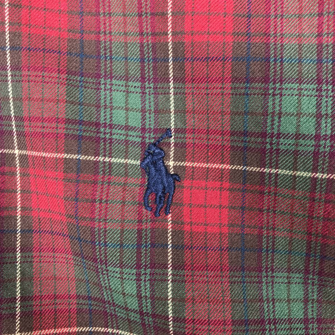 Ralph Lauren CUSTOM FIT long sleeve button down check shirt men's size M cotton red type Vintage Second Hand