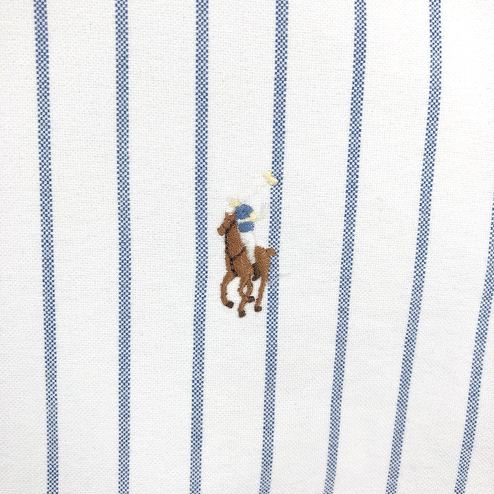 Ralph Lauren BLAKE long sleeve button down striped shirt, men's size M cotton white type Vintage Second Hand