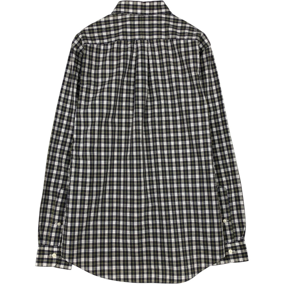 Ralph Lauren CUSTOM FIT long sleeve button down check shirt men's size M cotton green type Vintage Second Hand