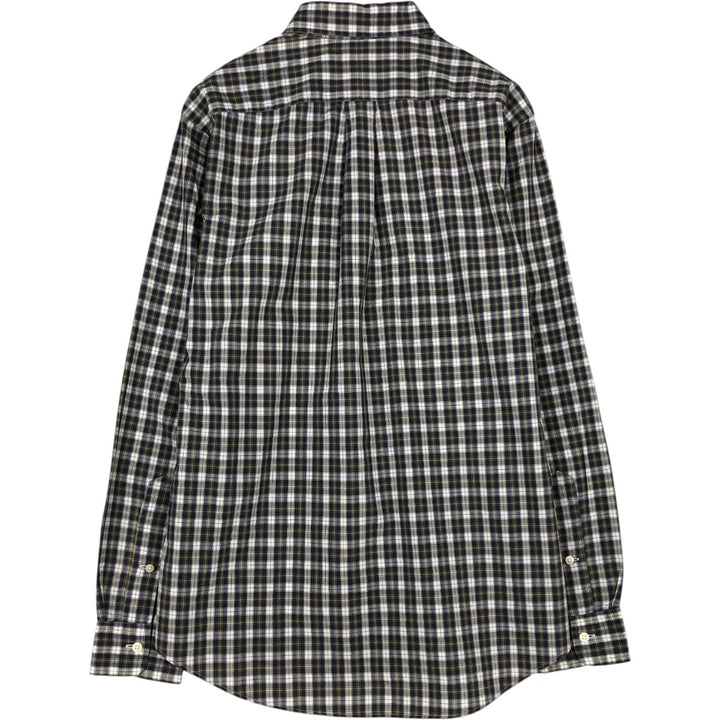 Ralph Lauren CUSTOM FIT long sleeve button down check shirt men's size M cotton green type Vintage Second Hand