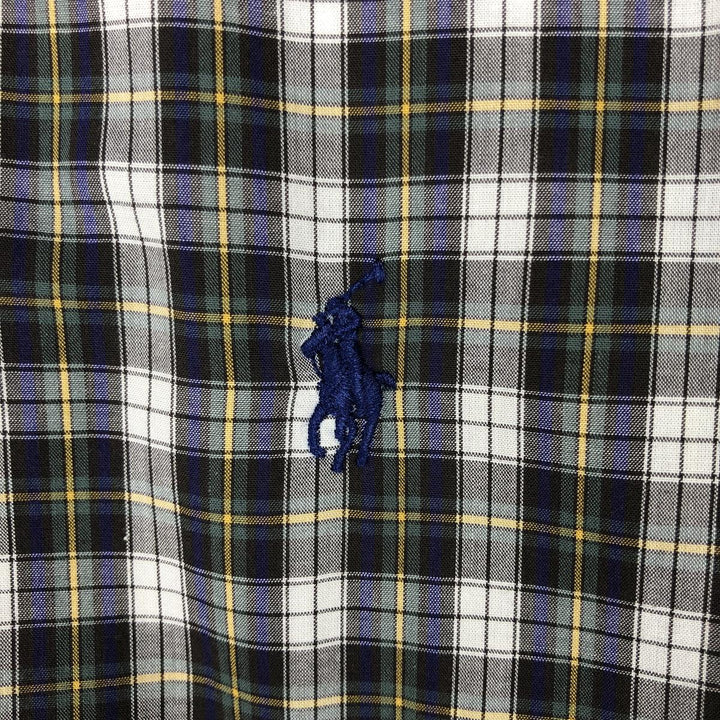 Ralph Lauren CUSTOM FIT long sleeve button down check shirt men's size M cotton green type Vintage Second Hand