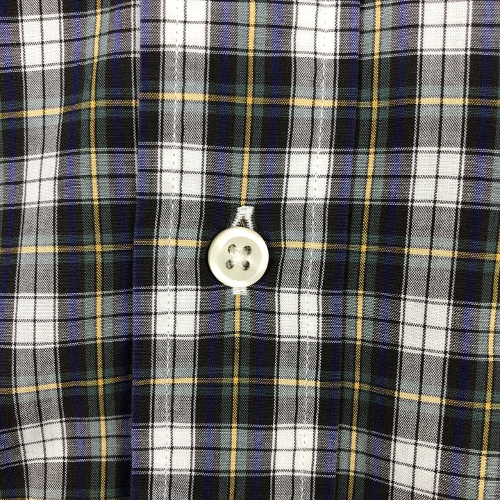 Ralph Lauren CUSTOM FIT long sleeve button down check shirt men's size M cotton green type Vintage Second Hand