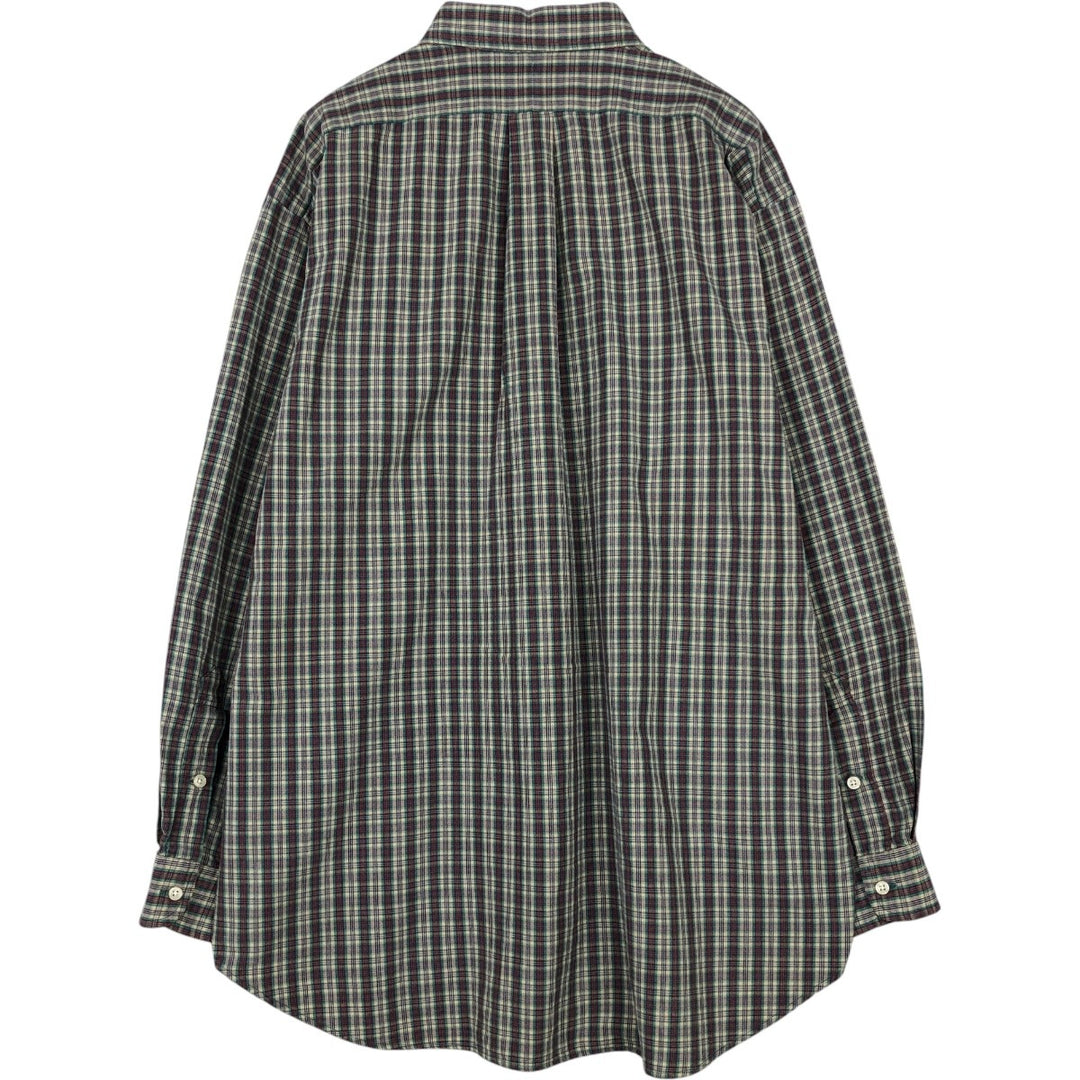 Ralph Lauren BLAKE long sleeve button down check shirt, men's size L cotton green type Vintage Second Hand