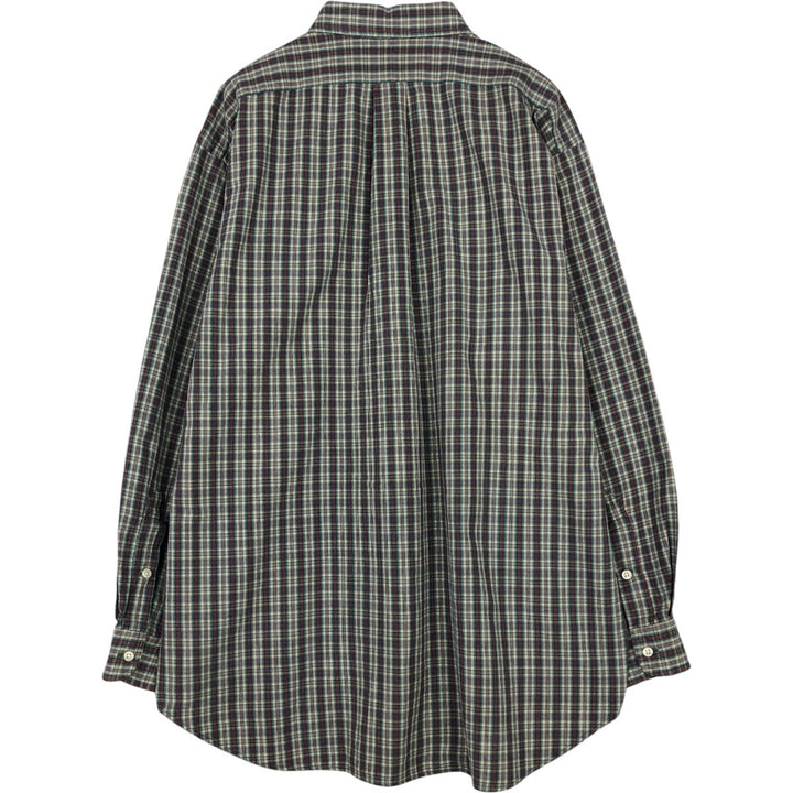 Ralph Lauren BLAKE long sleeve button down check shirt, men's size L cotton green type Vintage Second Hand