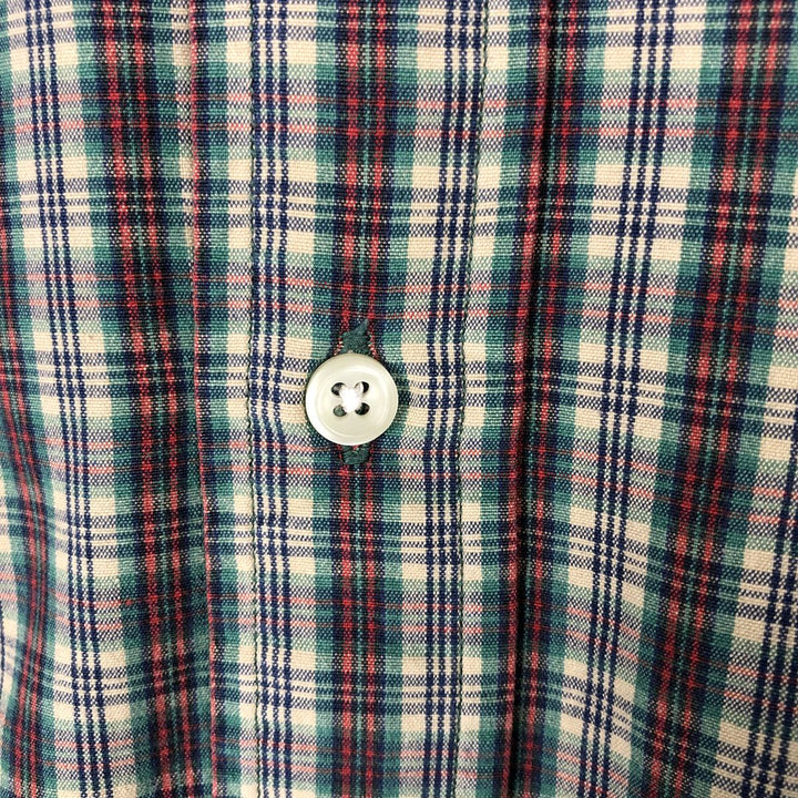 Ralph Lauren BLAKE long sleeve button down check shirt, men's size L cotton green type Vintage Second Hand