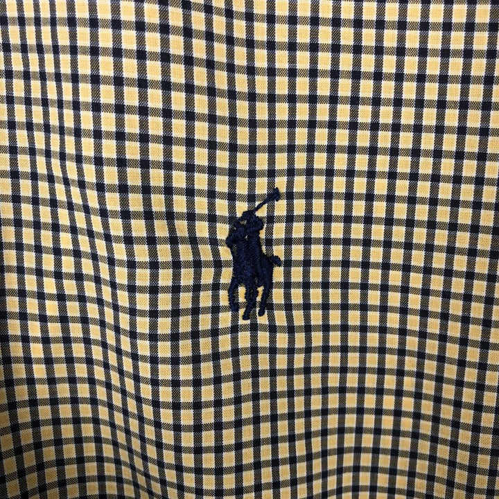 Ralph Lauren BLAKE long sleeve button down check shirt, men's XL size cotton yellow type Vintage Second Hand