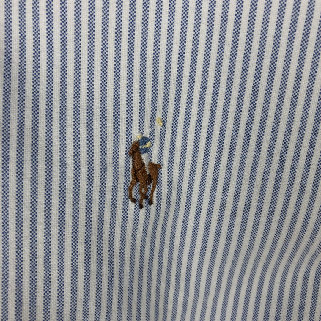 Ralph Lauren YARMOUTH Long Sleeve Button-Down Striped Shirt, Men's XL cotton Blue type light blue Vintage Second Hand
