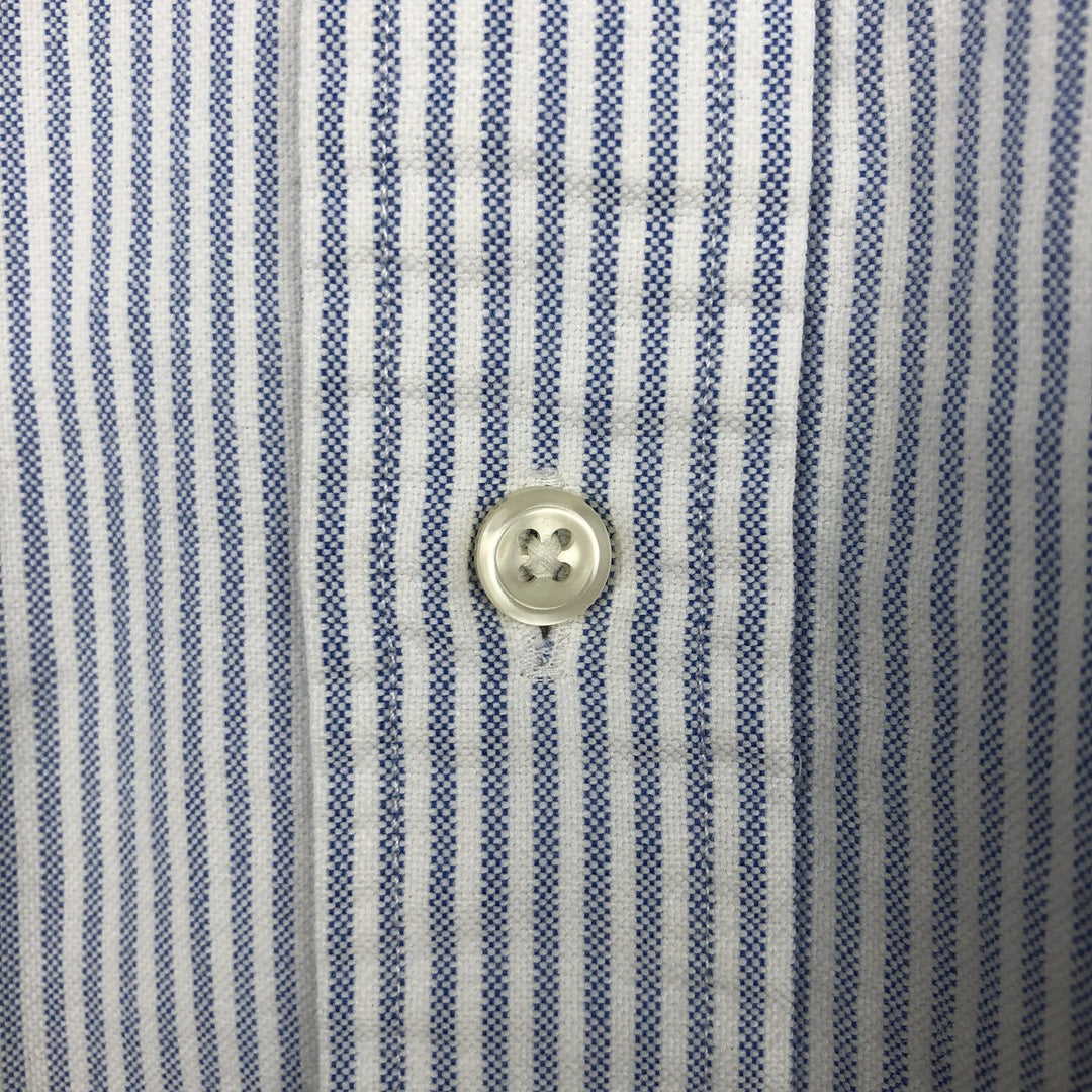Ralph Lauren YARMOUTH Long Sleeve Button-Down Striped Shirt, Men's XL cotton Blue type light blue Vintage Second Hand
