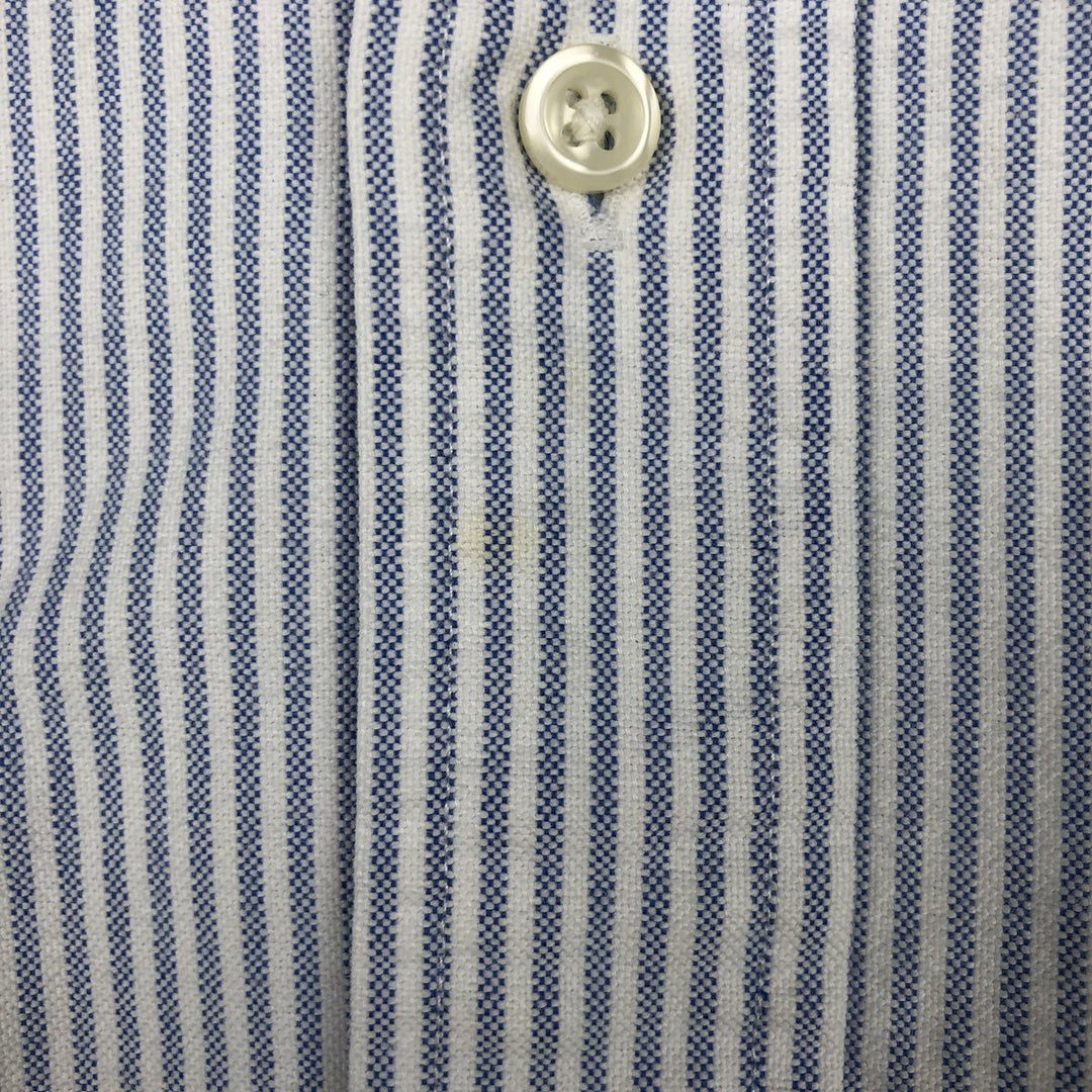 Ralph Lauren YARMOUTH Long Sleeve Button-Down Striped Shirt, Men's XL cotton Blue type light blue Vintage Second Hand
