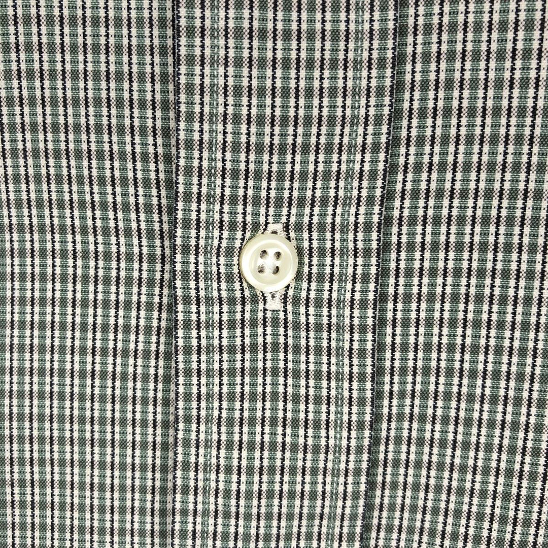 Ralph Lauren YARMOUTH Long Sleeve Button-Down Check Shirt, Men's Size L cotton green type yellow green Vintage Second Hand