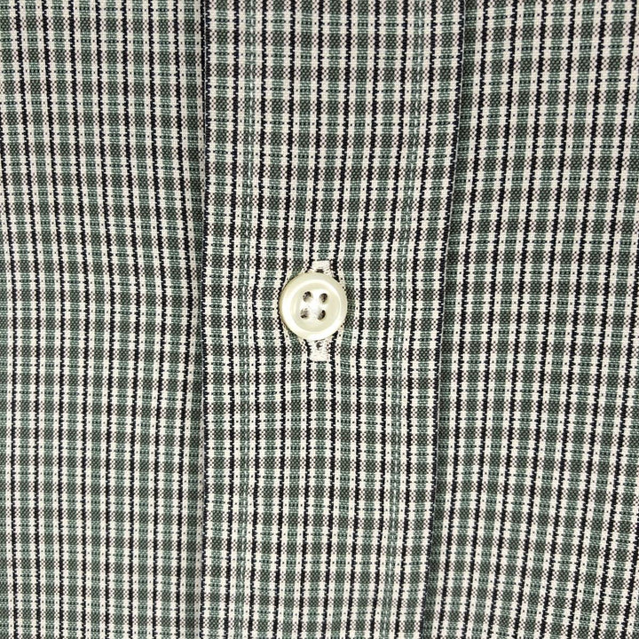 Ralph Lauren YARMOUTH Long Sleeve Button-Down Check Shirt, Men's Size L cotton green type yellow green Vintage Second Hand