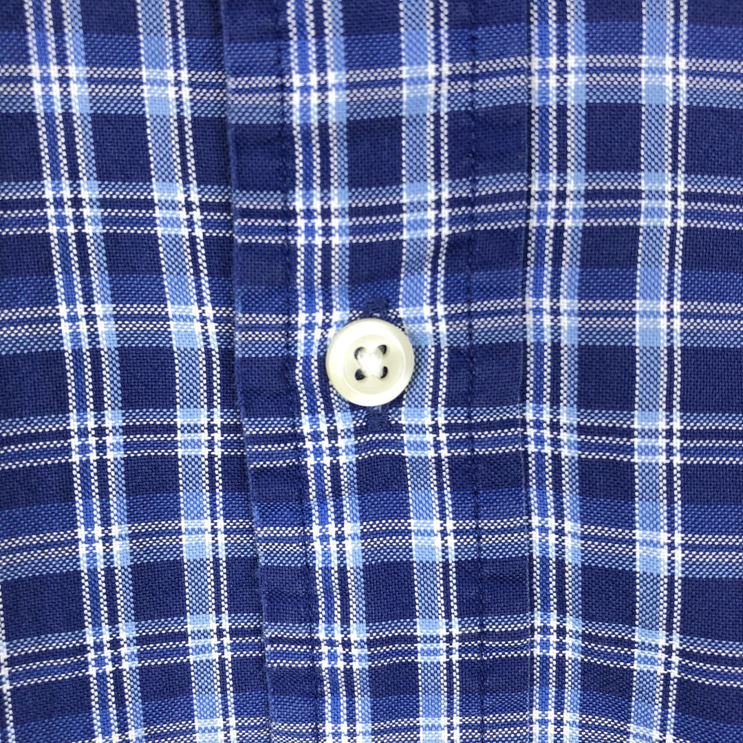 Ralph Lauren RALPH LAUREN long-sleeved button-down check shirt, men's size L unclear blue type Vintage Second Hand