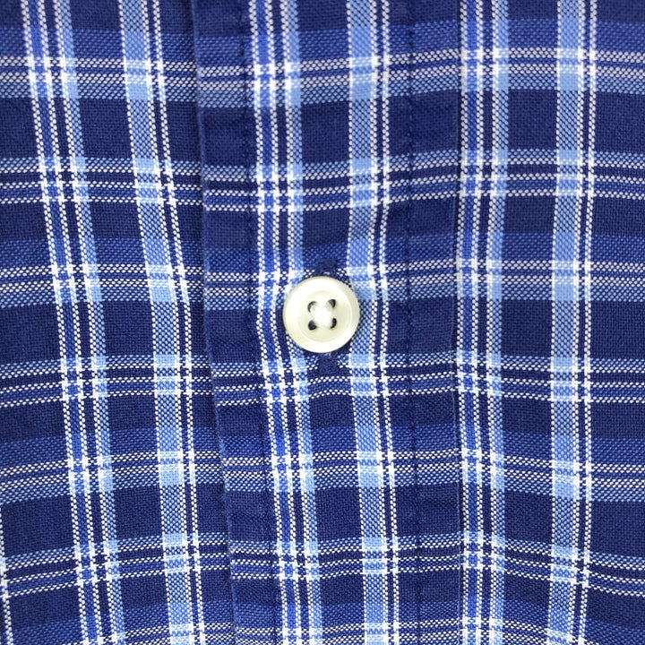 Ralph Lauren RALPH LAUREN long-sleeved button-down check shirt, men's size L unclear blue type Vintage Second Hand