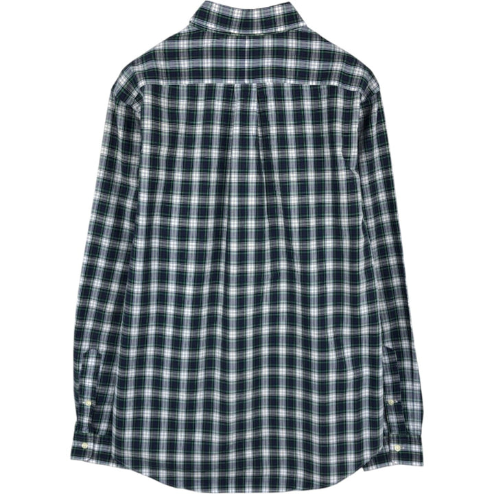 Ralph Lauren long sleeve button down check shirt, men's size L cotton navy blue type Vintage Second Hand