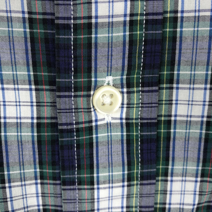 Ralph Lauren long sleeve button down check shirt, men's size L cotton navy blue type Vintage Second Hand