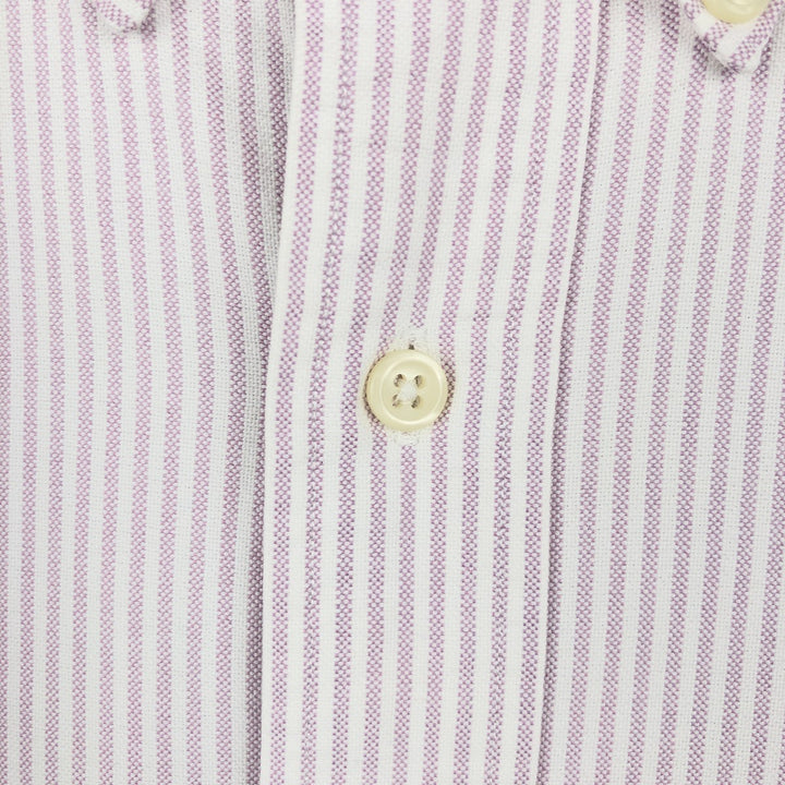 Ralph Lauren YARMOUTH Long Sleeve Button-Down Striped Shirt, Men's Size L cotton pink type Vintage Second Hand