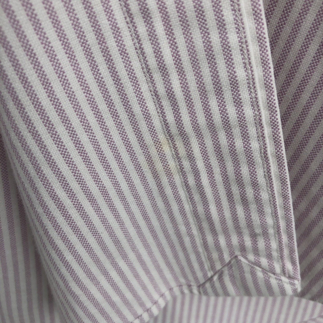Ralph Lauren YARMOUTH Long Sleeve Button-Down Striped Shirt, Men's Size L cotton pink type Vintage Second Hand
