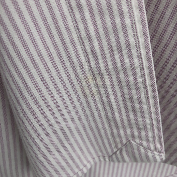 Ralph Lauren YARMOUTH Long Sleeve Button-Down Striped Shirt, Men's Size L cotton pink type Vintage Second Hand