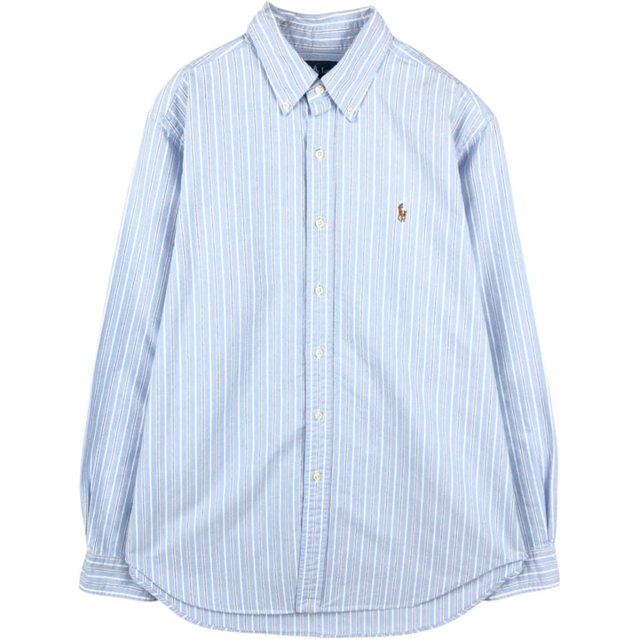 Ralph Lauren Classic Fit Long Sleeve Button Down Striped Shirt Men's Size L cotton Blue type light blue Vintage Second Hand