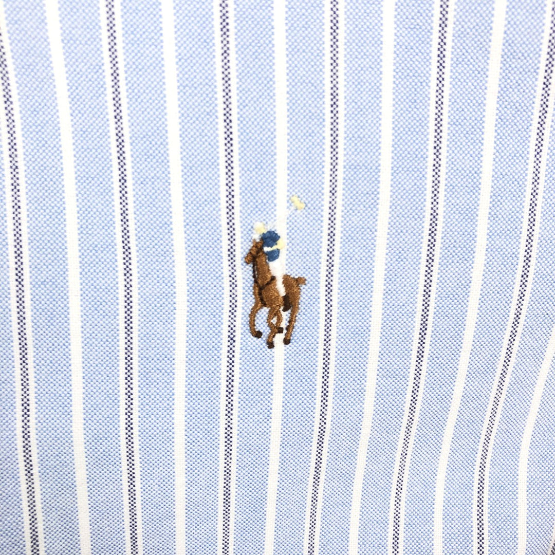 Ralph Lauren Classic Fit Long Sleeve Button Down Striped Shirt Men's Size L cotton Blue type light blue Vintage Second Hand