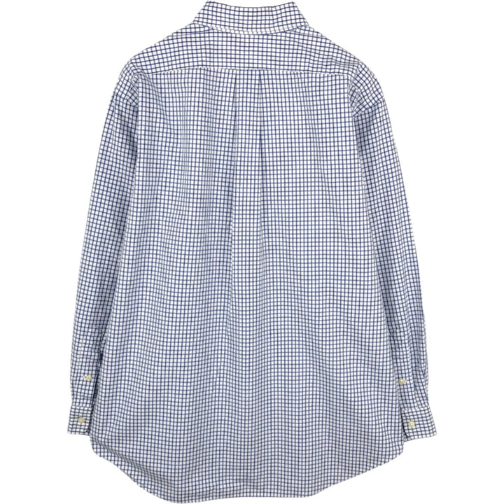 Ralph Lauren Classic Fit Long Sleeve Button Down Check Shirt, Men's Size L cotton blue type Vintage Second Hand