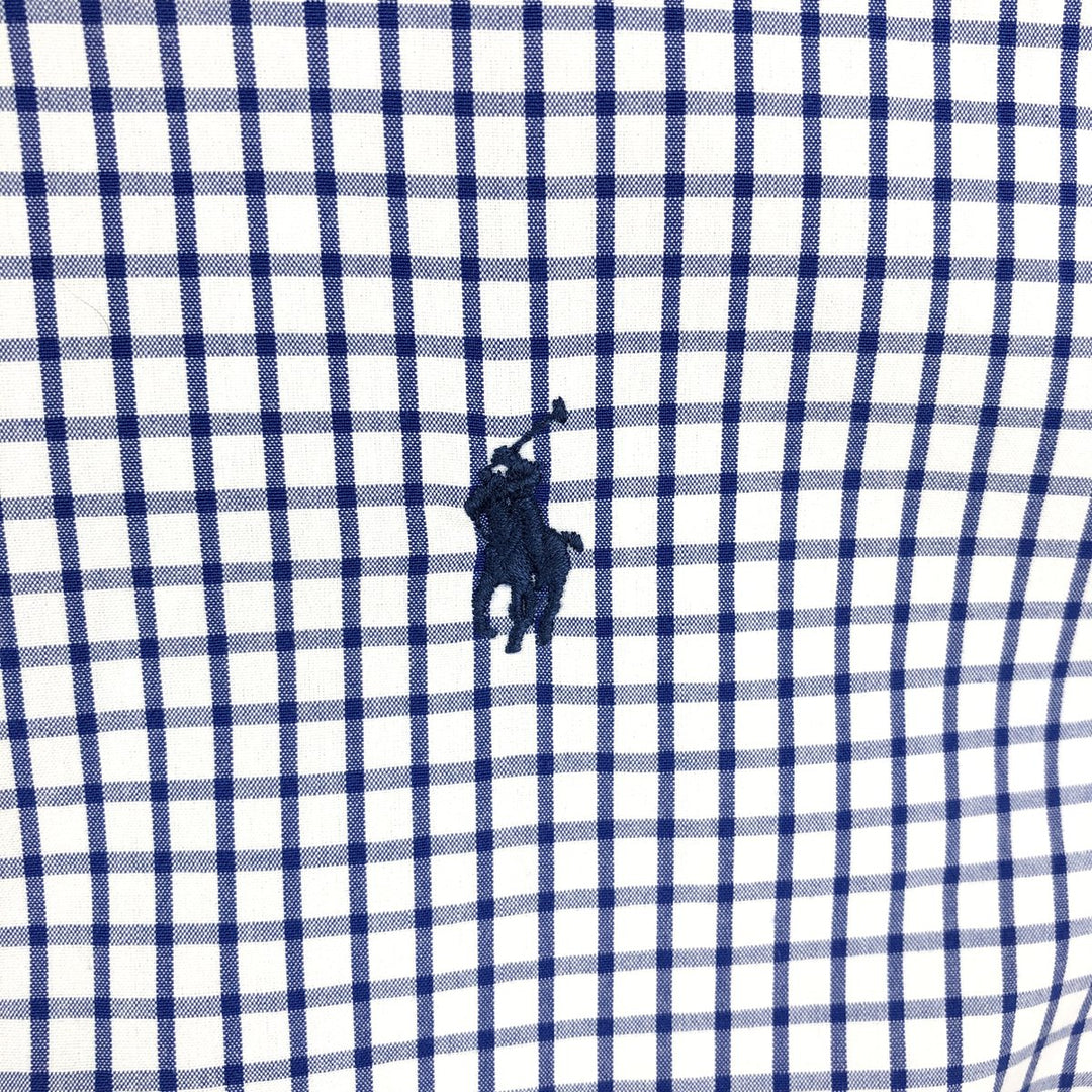 Ralph Lauren Classic Fit Long Sleeve Button Down Check Shirt, Men's Size L cotton blue type Vintage Second Hand
